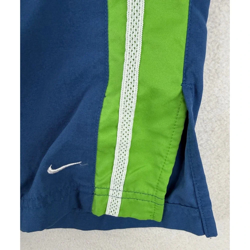 Nike Track Pants Womens M Blue Green Side Stripe Athletic Mesh Lined Sweatpants